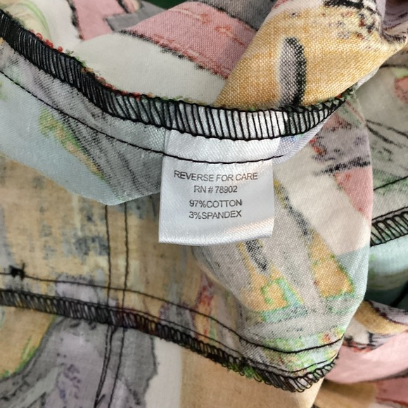 Toni Morgan Abstract Print Jacket Multicolor Cotton Petite Large - Picture 7 of 7